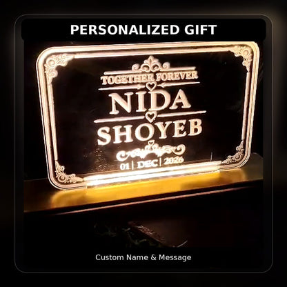 Personalized LED Night Lamp for Gifts | Custom Name &amp; Message Acrylic Lamp